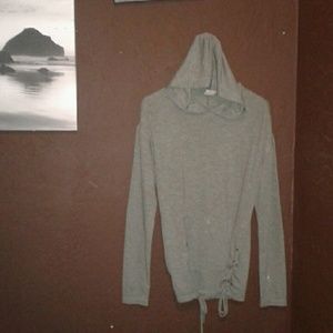 Grey hooded shirt